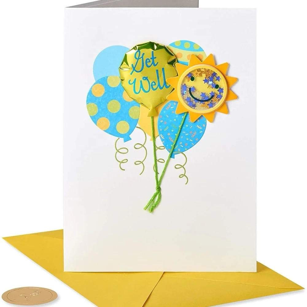 🆕Papyrus 3D “Get Well” Greeting Card